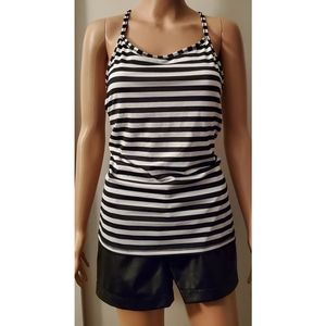 Black and white Champion Workout top Medium